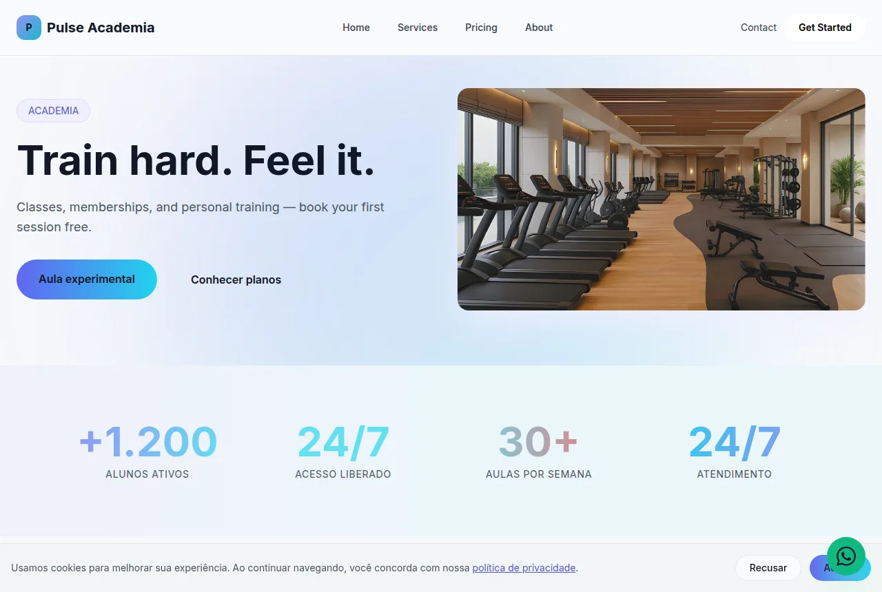 Example personal trainer website built with Tavoren
